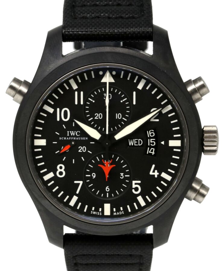 IWC Pilots Double Chronograph IW379901 Top Gun Edition Automatic Black Ceramic Arabic 46mm Men's PRE-OWNED
