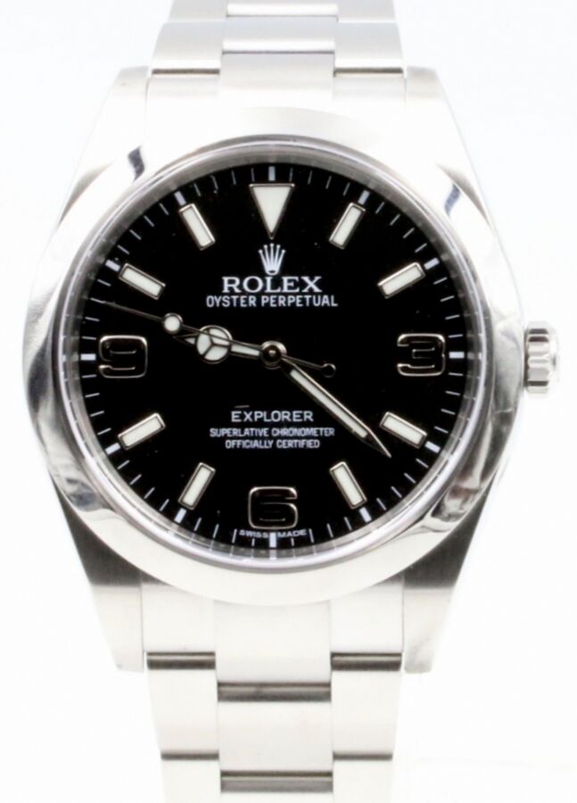 Rolex Explorer 214270 39mm Black Arabic Index Stainless Steel Oyster 