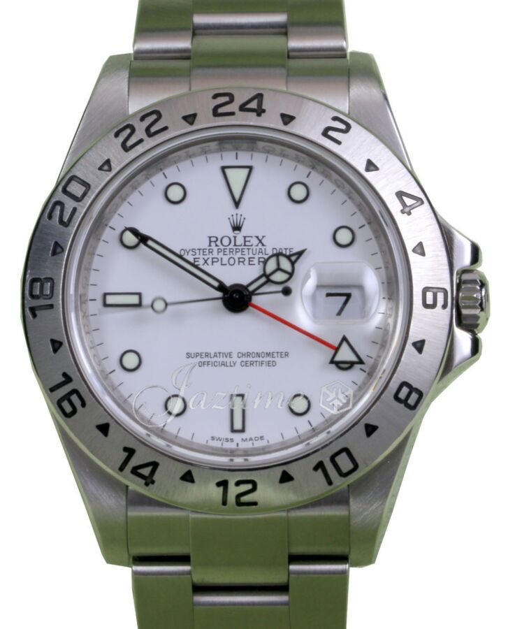Rolex Explorer II 16570 White Stainless Steel GMT 40mm Date