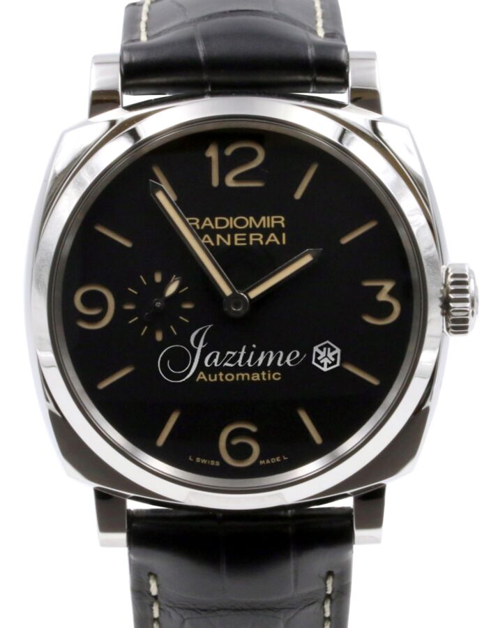 Panerai Radiomir Steel 45mm Black Dial Leather Strap PAM00572