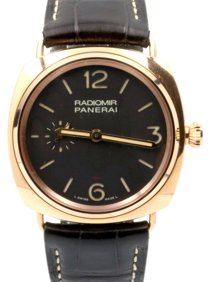 Panerai PAM 439 Radiomir Oro Rosso Brown Tobacco 42mm Red Gold Leather - BRAND NEW