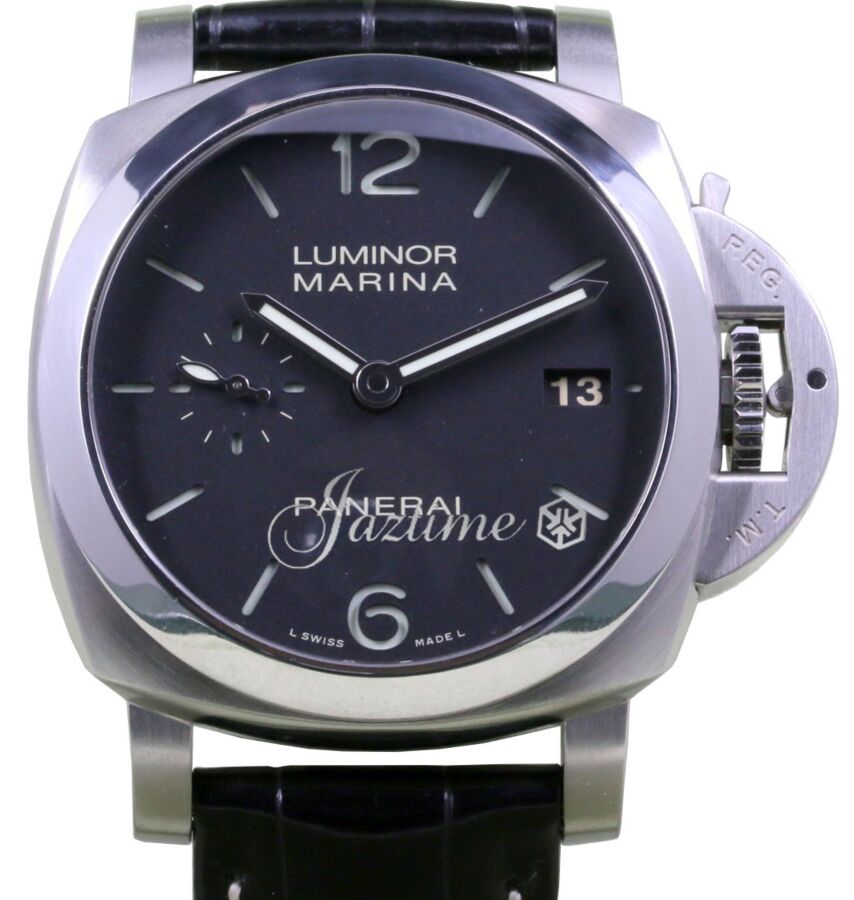 Panerai PAM 392 Luminor Marina 1950 Men's 42mm Black Arabic Index Stainless Steel Date BOX/PAPERS