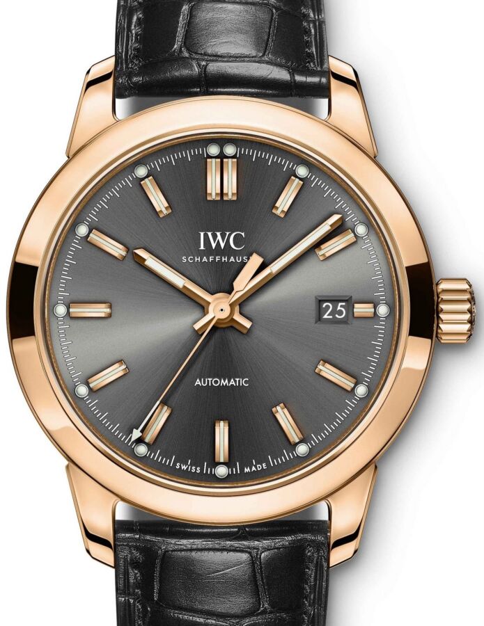 IWC Schaffhausen Ingenieur Automatic IW357003 Slate Index Red Gold Black Leather 40mm BRAND NEW