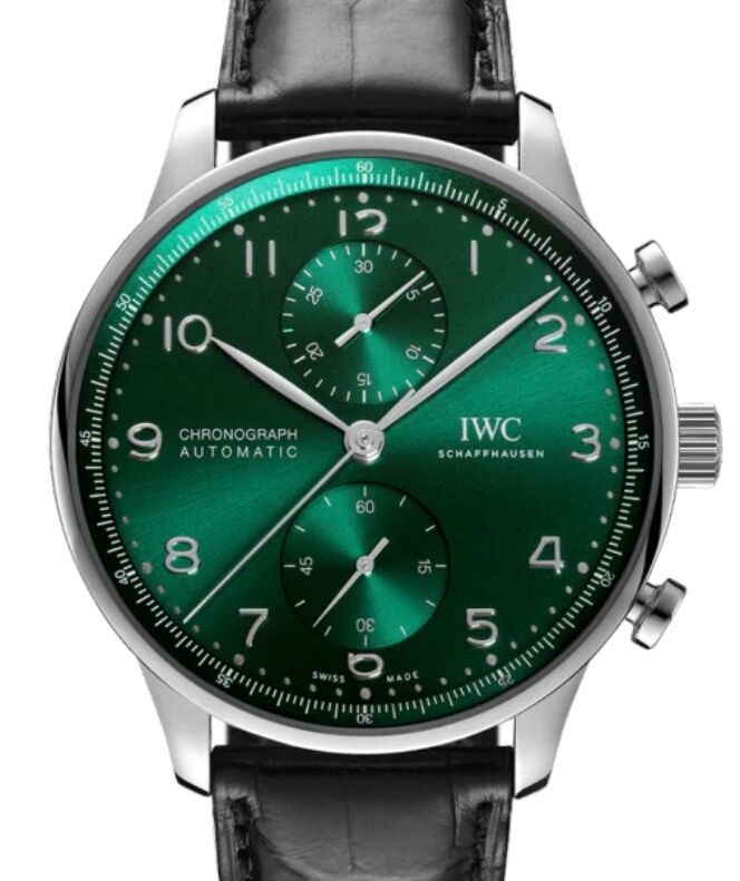 IWC Portugieser Chronograph Stainless Steel 41mm Green Dial IW371615