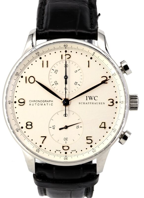 IWC Portuguese Automatic Chronograph IW371445 Men's Silver Arabic Stainless Steel PRE-OWNED