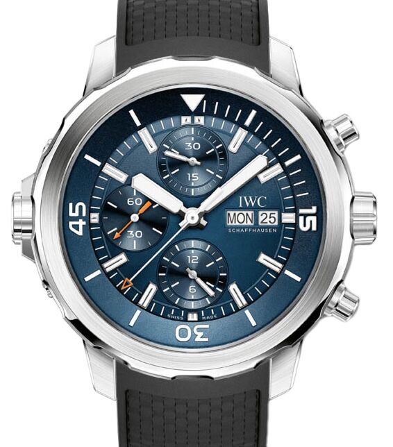 IWC Schaffhausen IW376805 Aquatimer Chronograph Edition Expedition Jacques-Yves Cousteau Stainless Steel Blue Dial Rubber Strap Automatic