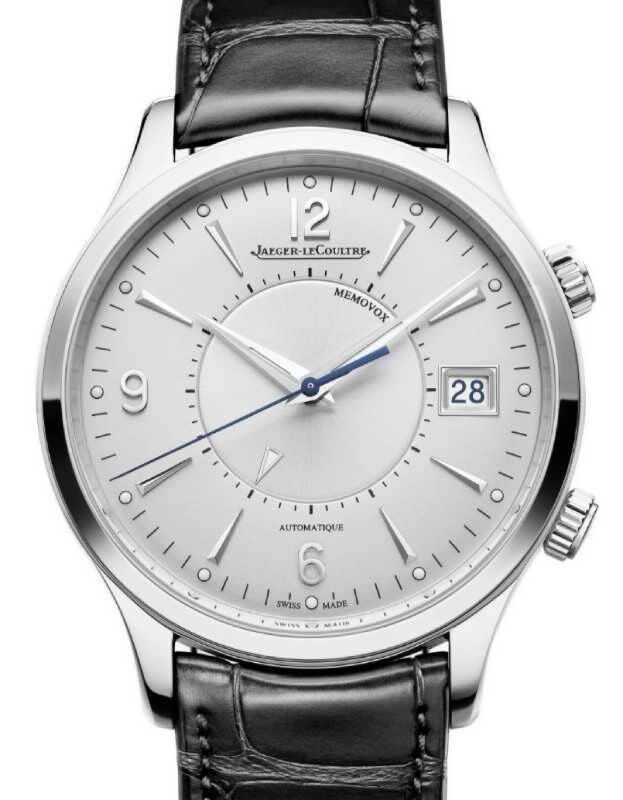 Jaeger-LeCoultre Master Control Memovox 40mm Steel Silver Dial Leather Strap Q411843J