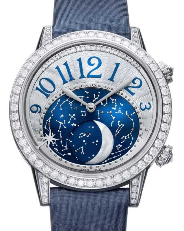 Jaeger-LeCoultre Rendez-Vous Jewellery Moon Phase Automatic 36mm White Gold Diamond Bezel Leather Strap Q3523490