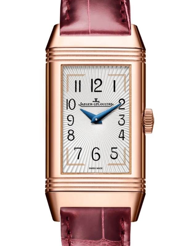 Jaeger-LeCoultre Reverso One Duetto Moon Pink Rose Gold/Diamonds 40.1 x 20mm Silver & Burgundy Dial Q3352420 - BRAND NEW