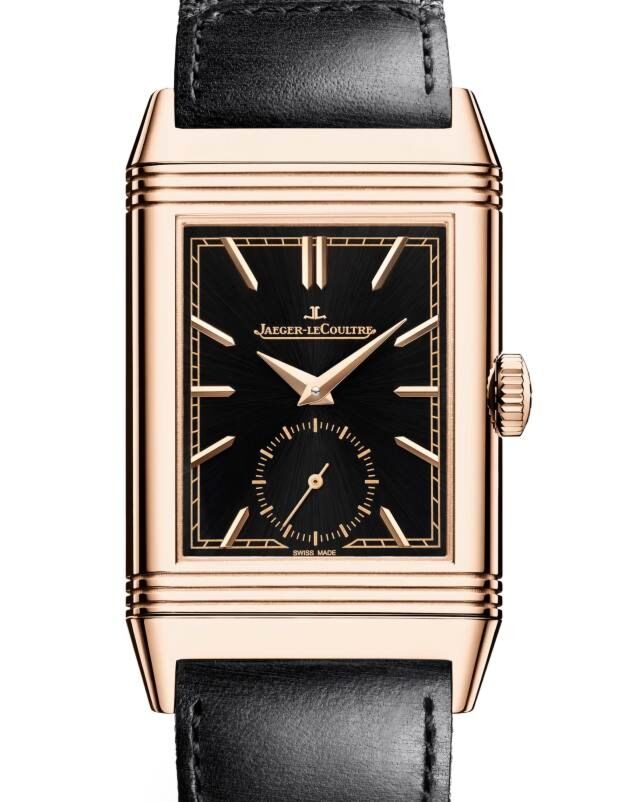 Jaeger-LeCoultre Reverso Tribute Monoface Small Seconds Pink Rose Gold 45.6 x 27.4mm Black Dial Q713257J - BRAND NEW