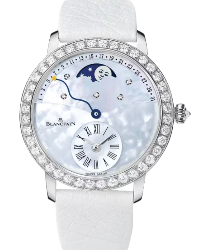 Blancpain Ladybird Quantième Rétrograde White Gold 36mm Blue Mother of Pearl Dial 3653 1954L 58B - BRAND NEW