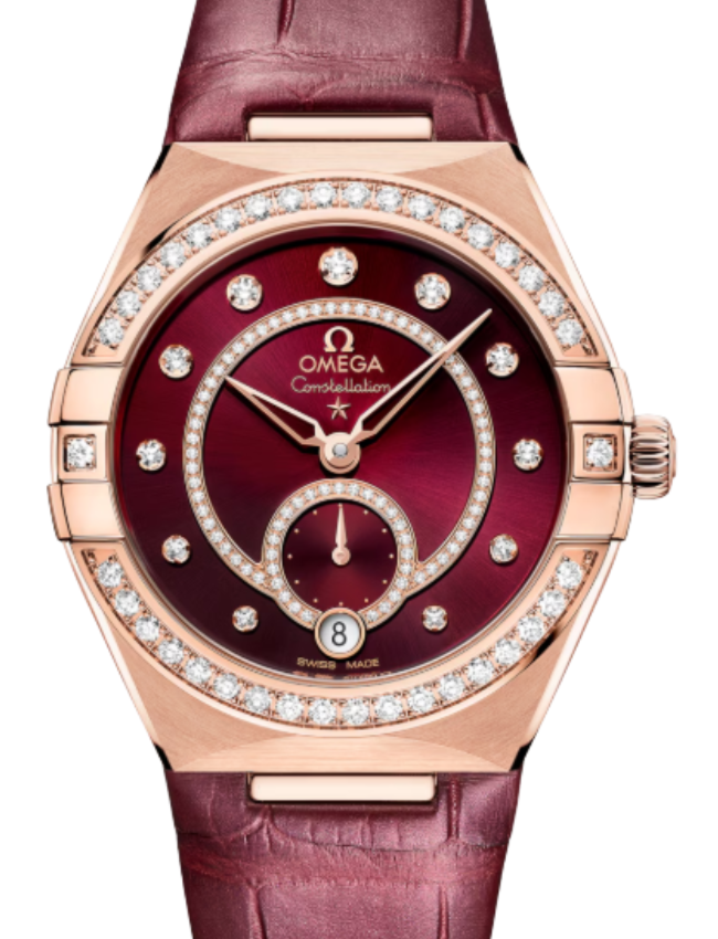 Omega Constellation Co-Axial Master Chronometer 34mm Steel-Sedna Gold Burgundy Dial 131.58.34.20.61.001
