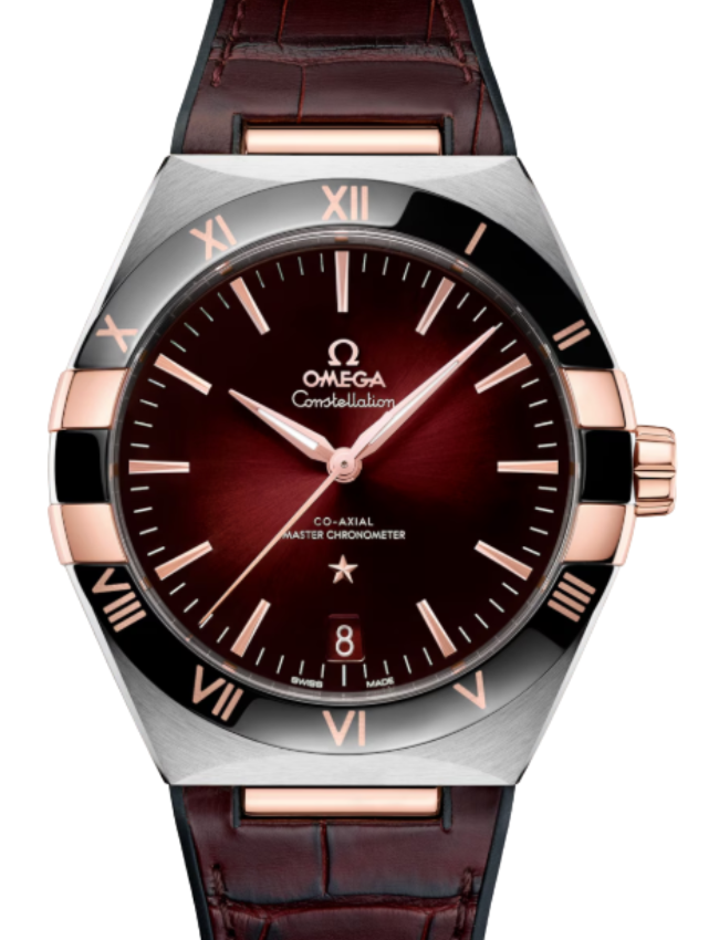 Omega Constellation Co-Axial Master Chronometer 41mm Steel-Sedna Gold Burgundy Dial   131.23.41.21.11.001