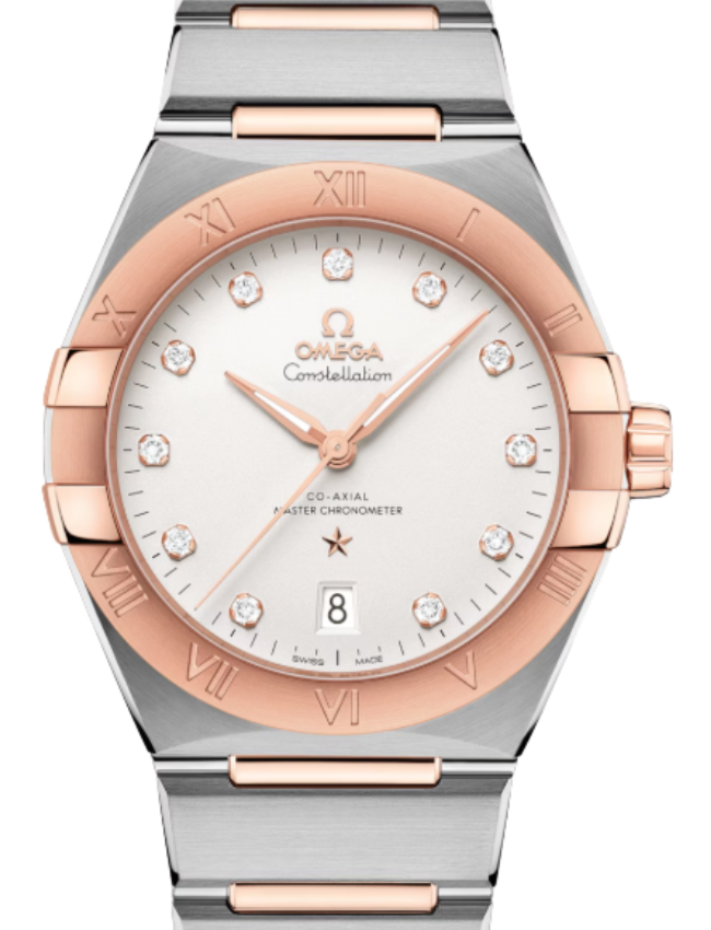 Omega Constellation Co-Axial Master Chronometer 39mm Steel-Sedna Gold Silver Dial  131.20.39.20.52.001