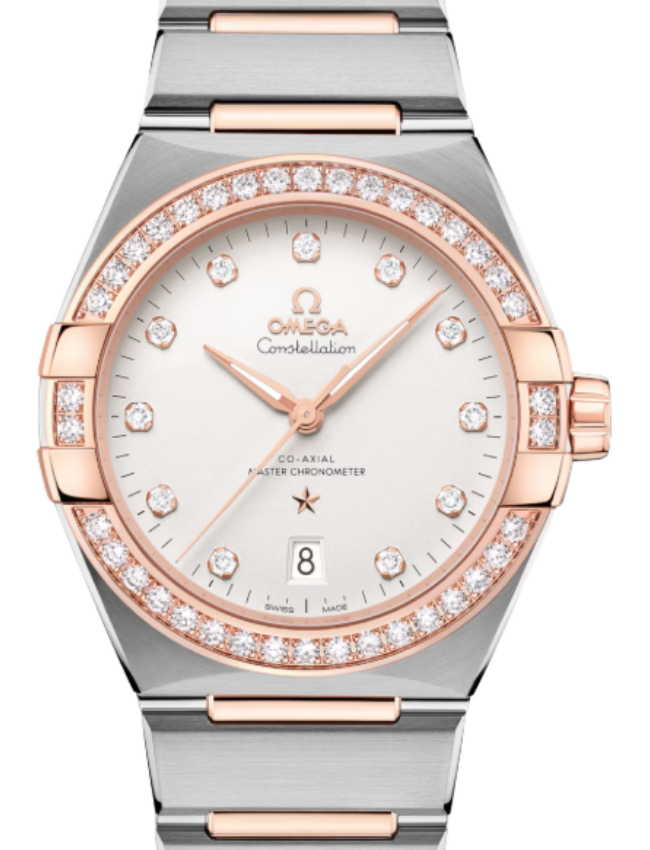 Omega Constellation Co-Axial Master Chronometer 39mm Steel-Sedna Gold Silver Dial 131.25.39.20.52.001