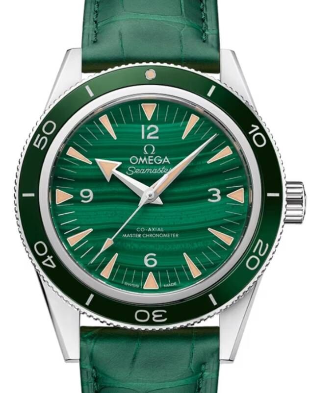 Omega Seamaster 300 41mm Platinum Green Dial Leather Strap 234.93.41.21.99.001