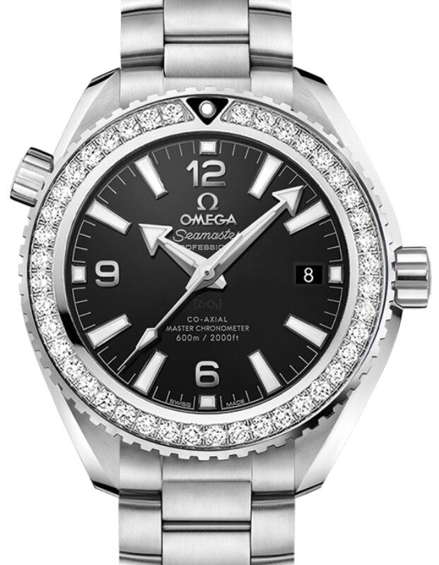 Omega Seamaster Planet Ocean 600M 39.5mm Steel Diamond Bezel Black Dial Bracelet 215.15.40.20.01.001