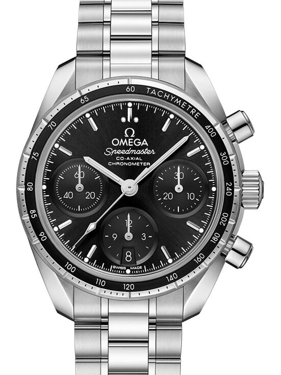 Omega Speedmaster 38 Co-Axial Chronograph Stainless Steel Black Dial 324.30.38.50.01.001 - BRAND NEW