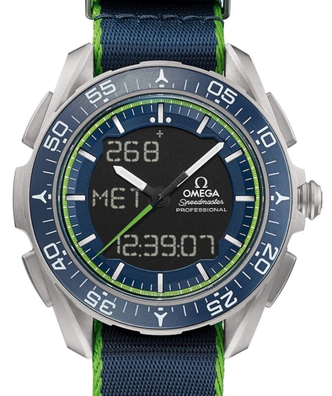 Omega Speedmaster Instruments Skywalker X-33 "Solar Impulse Limited Edition" Chronograph 45mm Titanium Blue Green Dial NATO Strap 318.92.45.79.03.001 - BRAND NEW