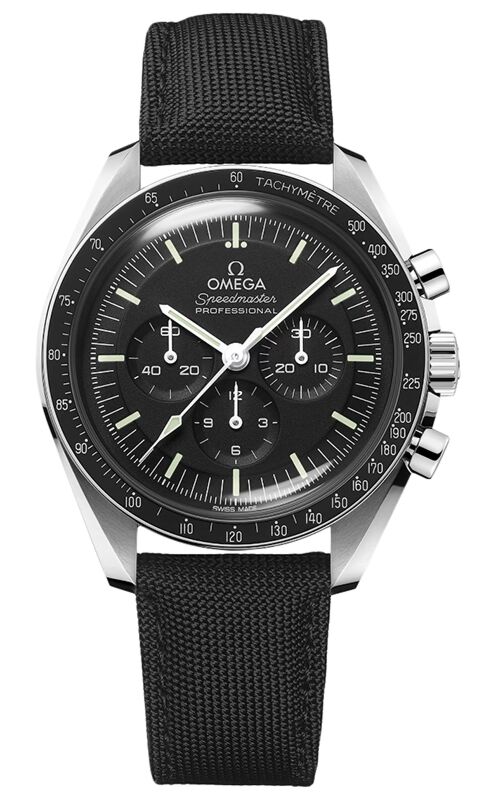 Omega Speedmaster Moonwatch Professional Chronograph 42mm Steel Black Dial Nylon Fabric Strap 310.32.42.50.01.001