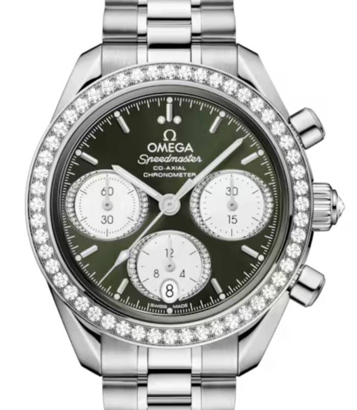 Omega Speedmaster Steel/Diamonds Green Dial Bracelet 324.15.38.50.60.001