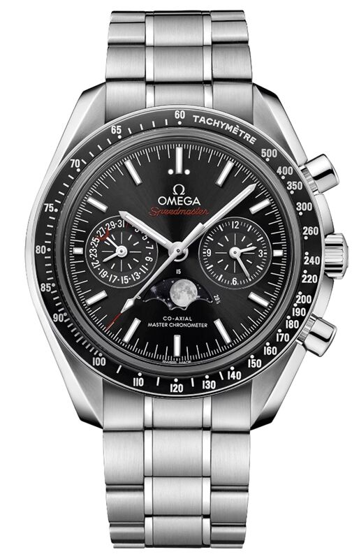 Omega Speedmaster Two Counters Moonphase 44.25mm Steel Black Dial Bracelet 304.30.44.52.01.001