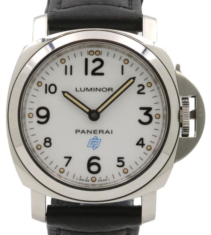 Panerai PAM 630 Luminor Base Logo Stainless Steel White Arabic Dial & Smooth Domed Bezel Leather Strap - PRE-OWNED