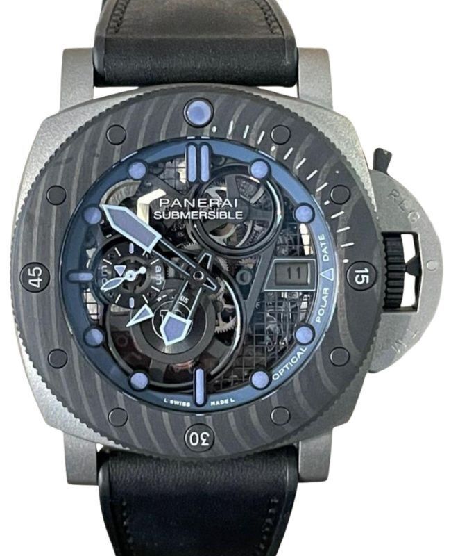 Panerai Submersible S Brabus Blue Shadow Edition Titanium 47mm Skeleton Dial Leather Strap PAM01241 - BRAND NEW