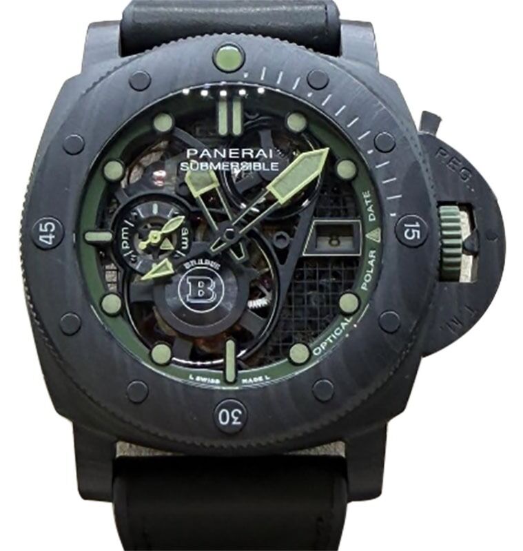 Panerai Submersible S Brabus Verde Militare Carbotech 47mm Skeleton Dial PAM01283