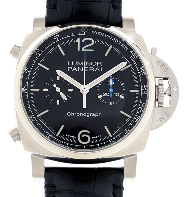 Panerai Luminor Chrono Steel 44mm Black Dial PAM01109