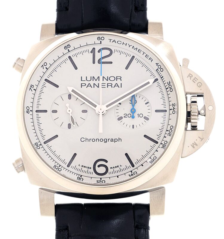 Panerai Luminor Chrono Steel 44mm White Dial PAM01218