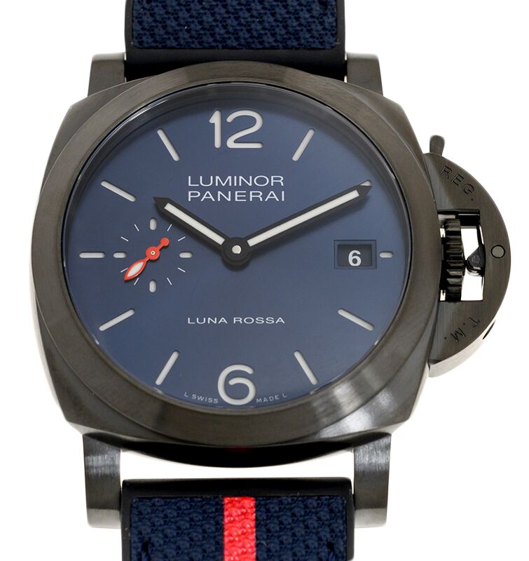 Panerai Luminor Quaranta Steel DLC Luna Rossa 40mm Blue Dial PAM01408