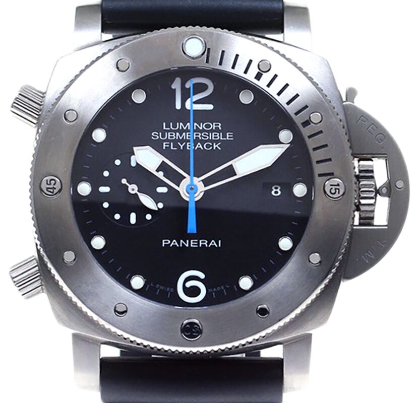 Panerai Submersible Chrono Titanium 47mm Black Dial Rubber Strap PAM00614