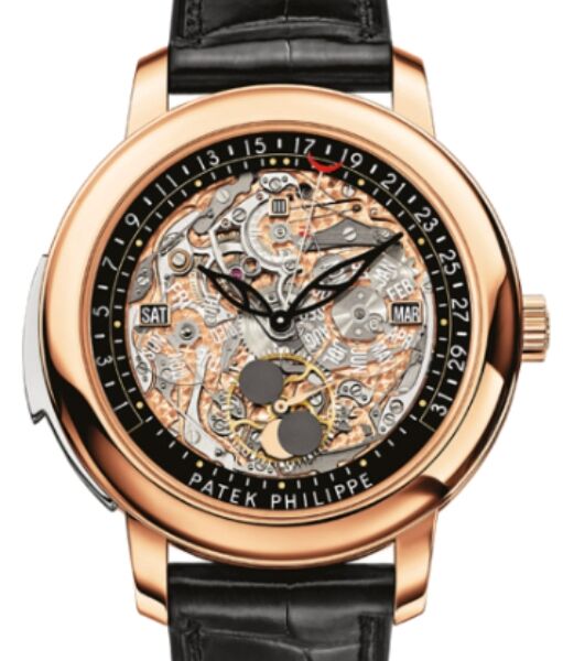 Patek Philippe Grand Complications Perpetual Calendar Day Month Rose Gold Skeleton Dial 5304R-001