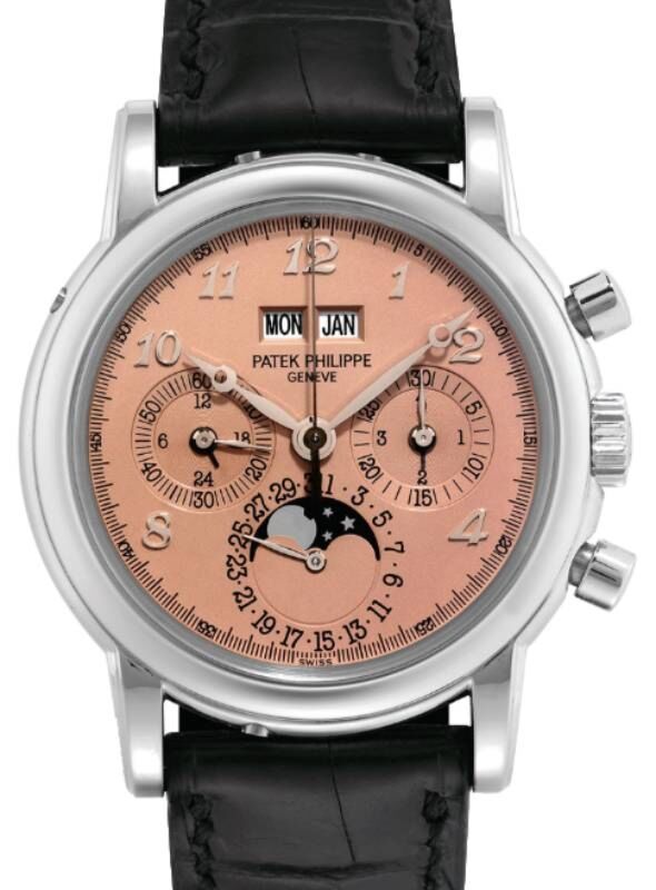 Patek Philippe Platinum Perpetual Calendar Chronograph Salmon Breguet Dial 3970P