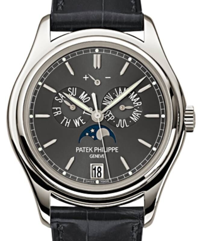 Patek Philippe Complications Annual Calendar Moon Phases Platinum Ebony Dial 5146P-001 