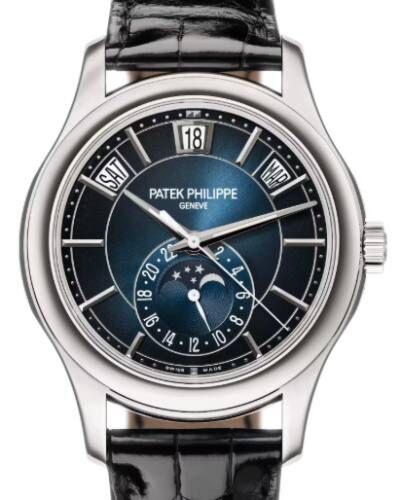 Patek Philippe Complications Annual Calendar Moon Phase White Gold Blue Dial 5205G-013 - BRAND NEW