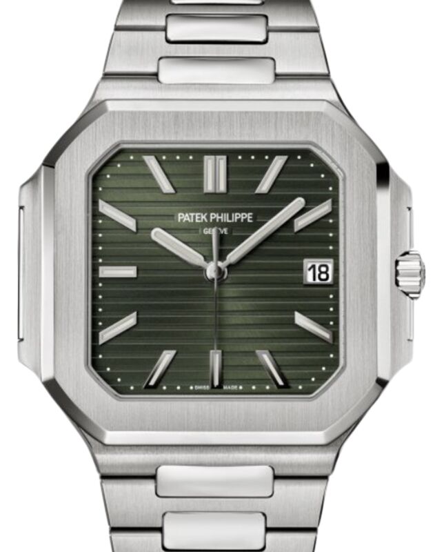 Patek Philippe Cubitus Date Sweep Seconds Steel 45mm Olive Green Dial 5821/1A-001