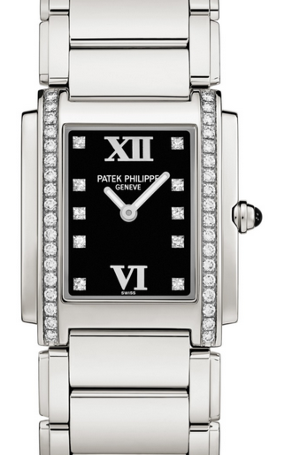 Patek Philippe Twenty~4 Ladies Stainless Steel  Black Dial 4910/10A-001 