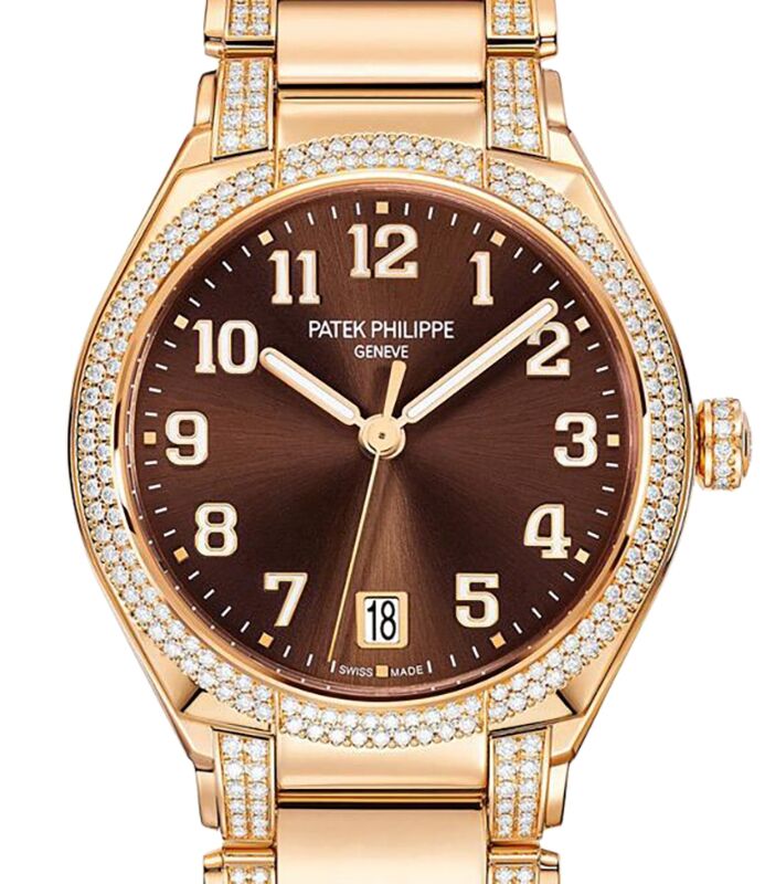 Patek Philippe Twenty~4 Ladies Rose Gold/Diamonds Brown Dial 7300/1201R-010