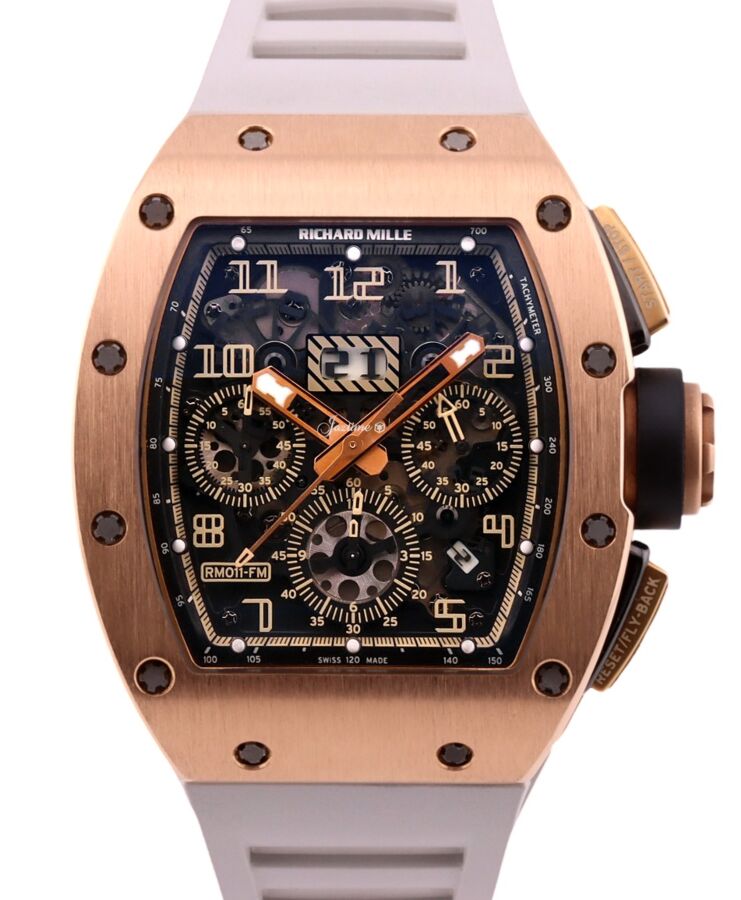Richard Mille Automatic Flyback Chronograph Felipe Massa Rose Gold Ivory RM 011