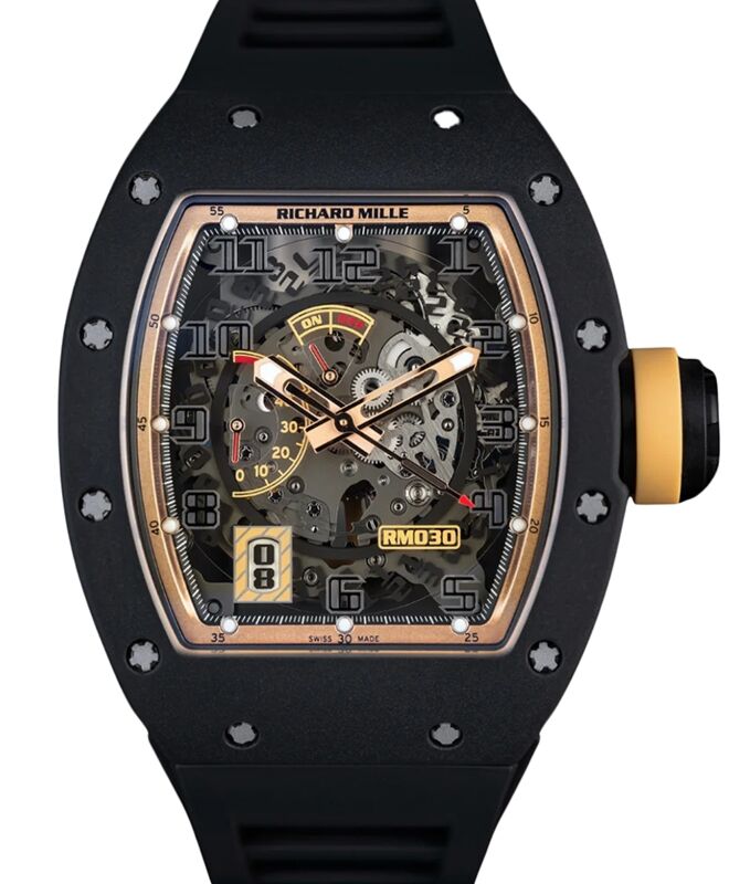 Richard Mille Declutchable Rotor Carbon Asia Skeleton Dial Rubber Strap RM030