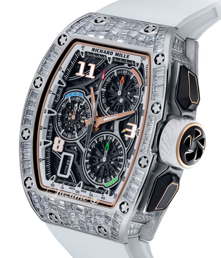 Richard Mille Lifestyle Flyback Chronograph White Gold Full Baguette Set Diamonds RM 72-01 - BRAND NEW