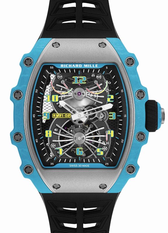 Richard Mille Manual Winding Tourbillon Aerodyne Hanes 214/Carbon TPT Blue RM 21-02