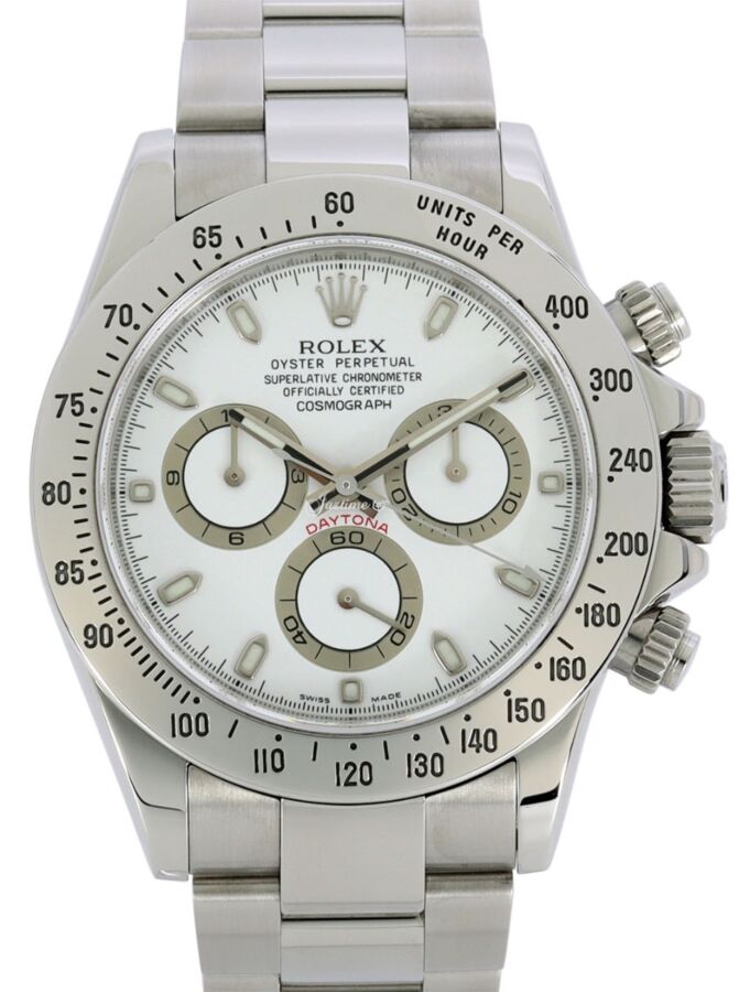 Rolex Daytona Chronograph Stainless Steel White 40mm Dial 116520 - PRE-OWNED