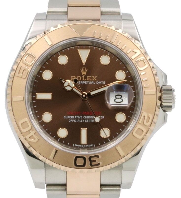 Rolex Yacht-Master 40 Everose Rose Gold/Steel Chocolate Brown Dial Gold Bezel Oyster Bracelet 116621 - PRE-OWNED 