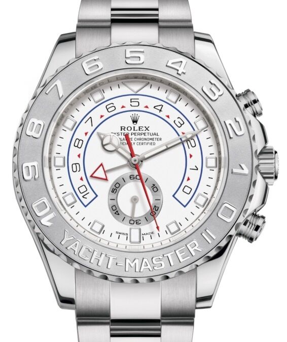 Rolex Yacht-Master II White Gold White Dial 44mm Platinum Bezel 116689