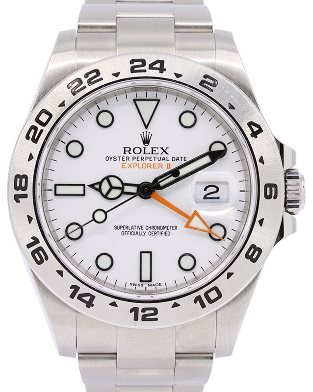 Rolex Explorer II "Steve McQueen" GMT Stainless Steel White Dial 42mm 216570 - PRE-OWNED