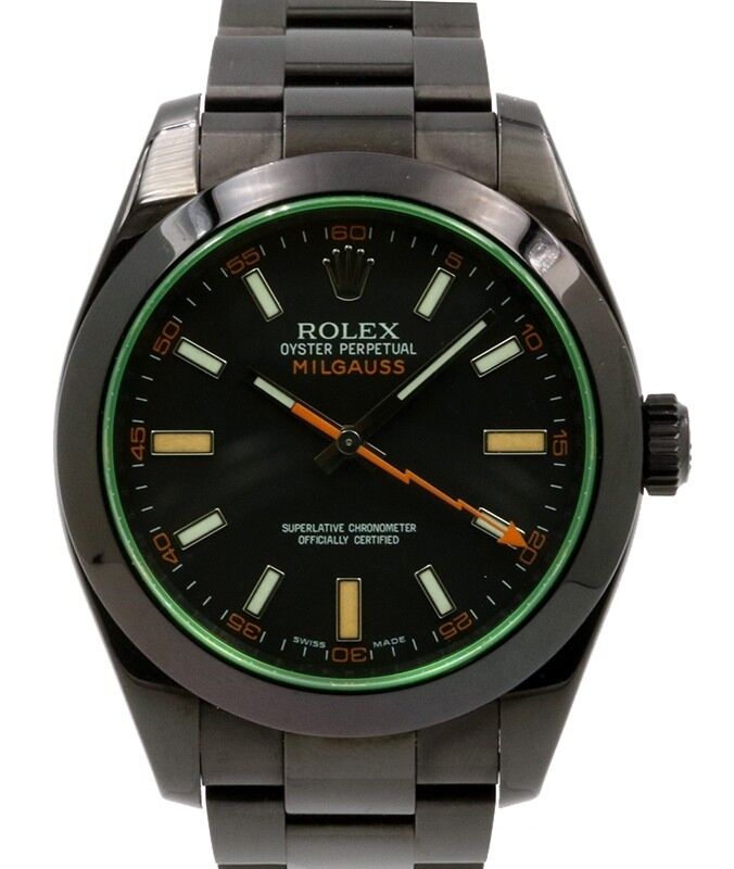 Rolex Milgauss Green Crysal Stainless Steel/PVD Black Dial 116400GV - BRAND NEW