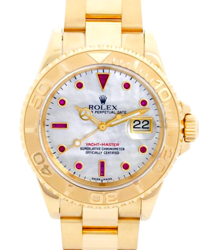 Rolex Yacht-Master 40 Yellow Gold Mother of Pearl/Ruby Dial Oyster 16628